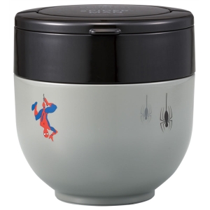 【お取り寄せ商品】折りたたみ ハンドル付き 保温 保冷 ランチジャー 丼タイプ 800ml スパイダーマン
