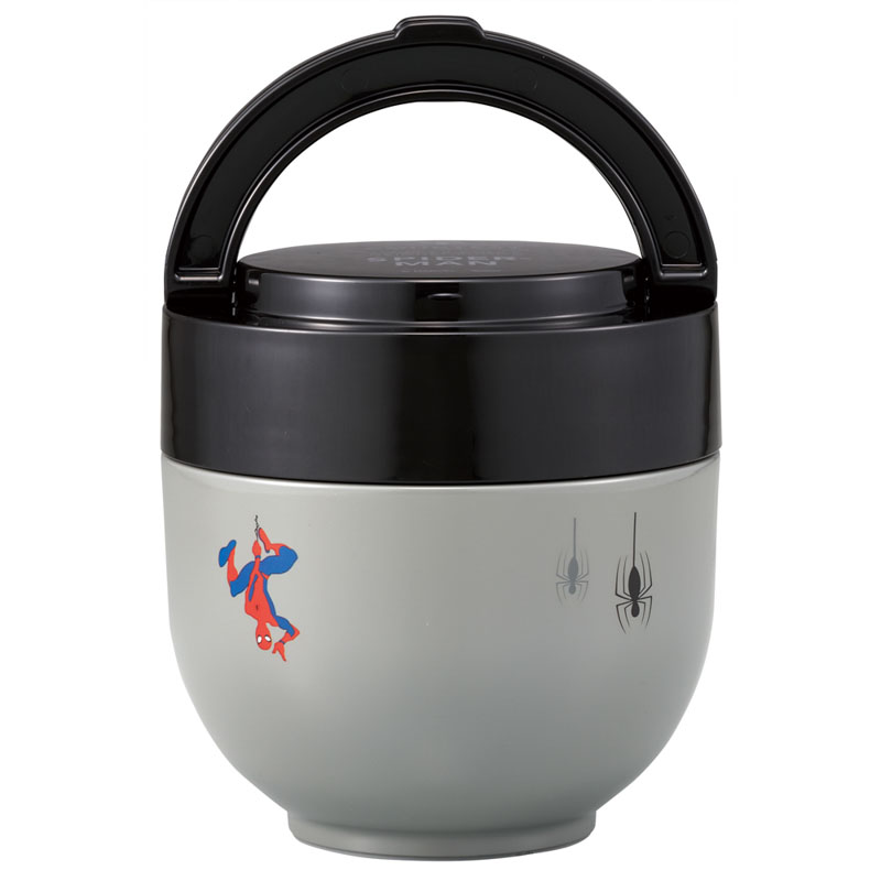 【お取り寄せ商品】折りたたみ ハンドル付き 保温 保冷 ランチジャー 丼タイプ 800ml スパイダーマン