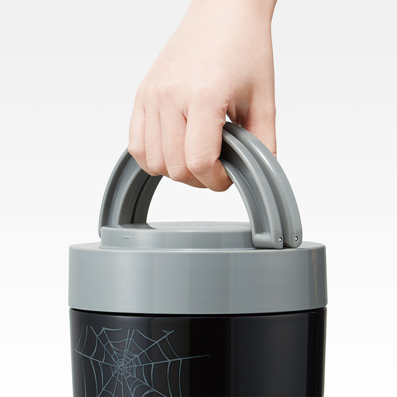 【お取り寄せ商品】折りたたみ ハンドル付き 保温 保冷 ランチジャー 丼タイプ 1250ml スパイダーマン