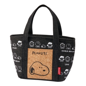 コルク×デニム ポケット付きランチバッグ M スヌーピー&フレンズ