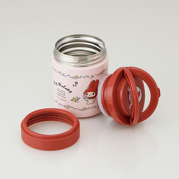 【お取り寄せ商品】折りたたみ ハンドル付き 保温 保冷 デリカポット スープジャー 300ml マイメロディフラワーレトロ
