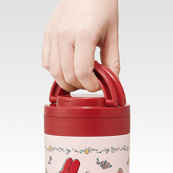 【お取り寄せ商品】折りたたみ ハンドル付き 保温 保冷 デリカポット スープジャー 300ml マイメロディフラワーレトロ