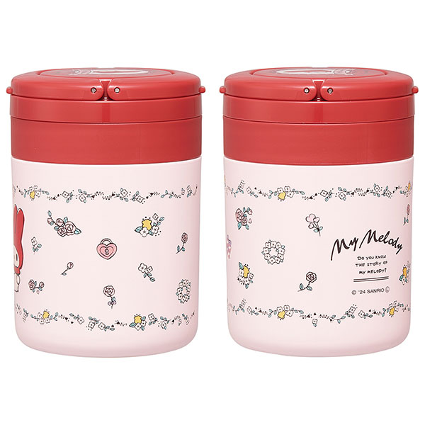 【お取り寄せ商品】折りたたみ ハンドル付き 保温 保冷 デリカポット スープジャー 300ml マイメロディフラワーレトロ