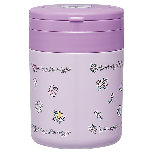 折りたたみ ハンドル付き 保温 保冷 デリカポット スープジャー 300ml クロミフラワーレトロ