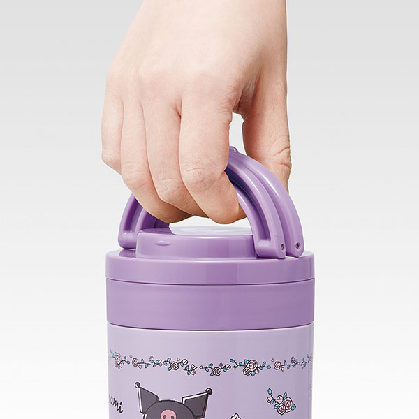 折りたたみ ハンドル付き 保温 保冷 デリカポット スープジャー 300ml クロミフラワーレトロ