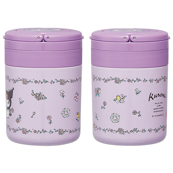折りたたみ ハンドル付き 保温 保冷 デリカポット スープジャー 300ml クロミフラワーレトロ