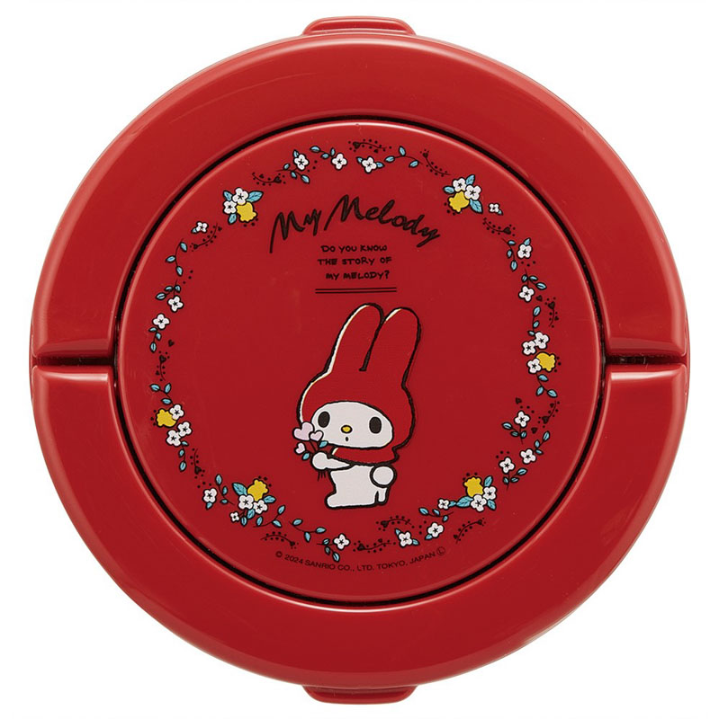 【お取り寄せ商品】折りたたみ ハンドル付き 保温 保冷 丼 ジャー 540ml マイメロディフラワーレトロ