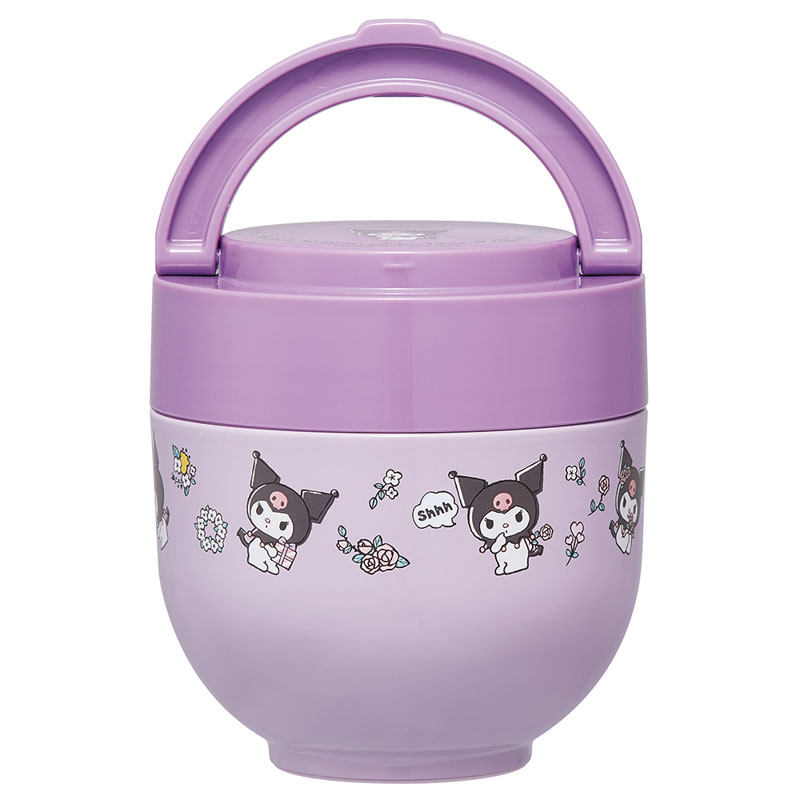 【お取り寄せ商品】折りたたみ ハンドル付き 保温 保冷 丼 ジャー 540ml クロミフラワーレトロ