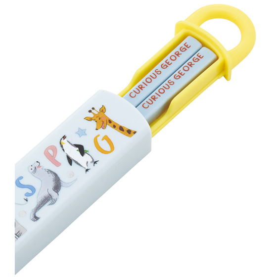 【お取り寄せ商品】抗菌 食洗機対応 箸箱セット 箸16.5cm おさるのジョージZoo