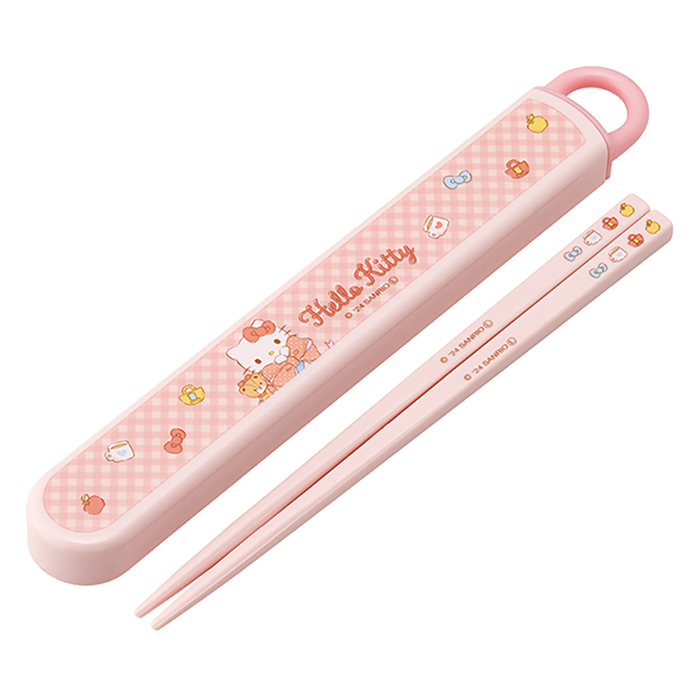 【お取り寄せ商品】抗菌 食洗機対応 箸箱セット 箸16.5cm キティビックリボン