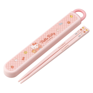 【お取り寄せ商品】抗菌 食洗機対応 箸箱セット 箸16.5cm キティビックリボン
