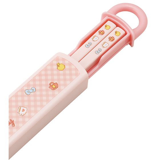 【お取り寄せ商品】抗菌 食洗機対応 箸箱セット 箸16.5cm キティビックリボン