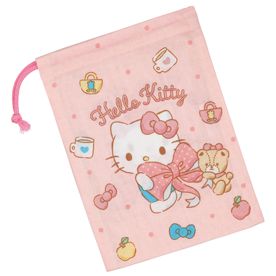 【お取り寄せ商品】コップ袋 約14.8×20.5cm キティビックリボン