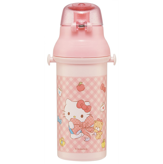 【お取り寄せ商品】抗菌直飲プラボトル 480ml キティビックリボン