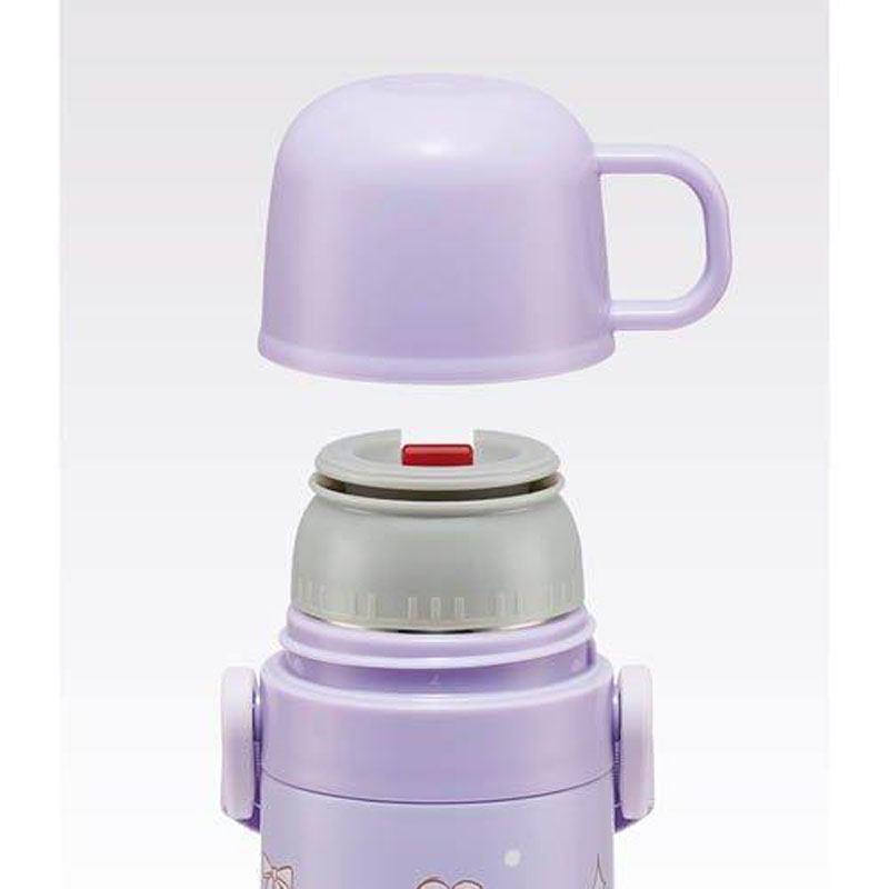 超軽量 直飲み コップ飲み兼用 2WAYステンレスボトル 470ml クロミビッグリボン