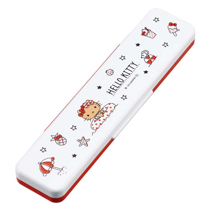 【お取り寄せ商品】音が鳴らないコンビセット 箸18cm・スプーン ハローキティ Summer Days