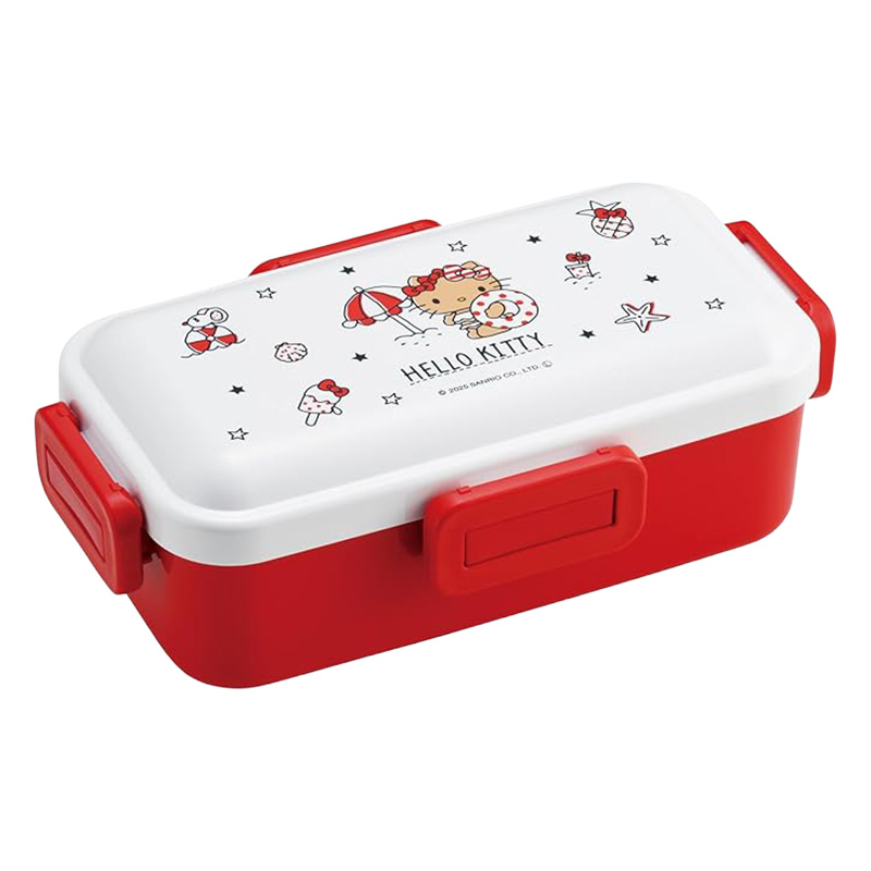 【お取り寄せ商品】おかずがつぶれにくい ふわっと弁当箱 1段 530ml ハローキティ Summer