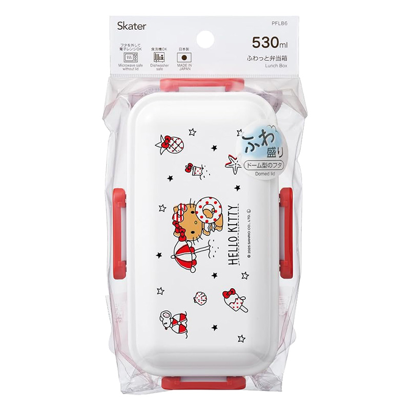 【お取り寄せ商品】おかずがつぶれにくい ふわっと弁当箱 1段 530ml ハローキティ Summer