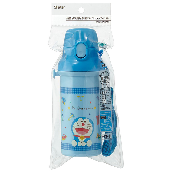【お取り寄せ商品】抗菌直飲プラボトル 480ml ドラえもん ギンガム