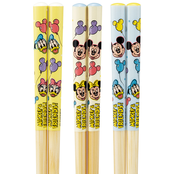 竹箸16.5cm 3膳セット ミッキー&フレンズ風船
