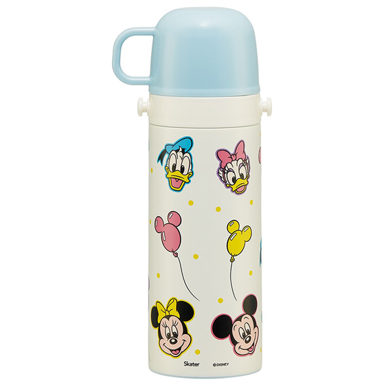 【お取り寄せ商品】超軽量2WAY ステンレスボトル 直飲み470ml コップ飲み430ml ミッキー&フレンズ風船
