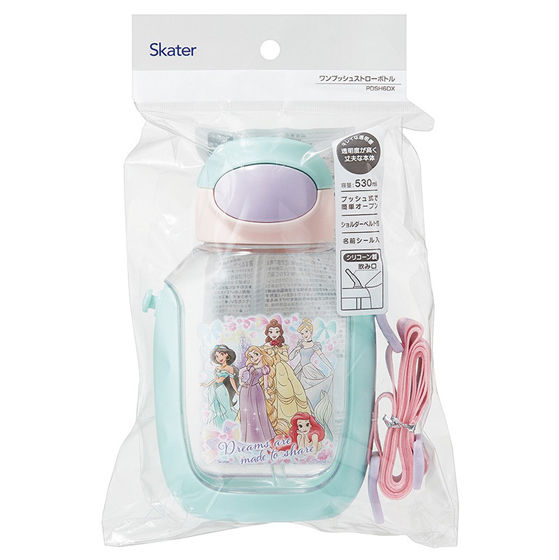 【お取り寄せ商品】ワンプッシュストローボトル 530ml ディズニープリンセス25
