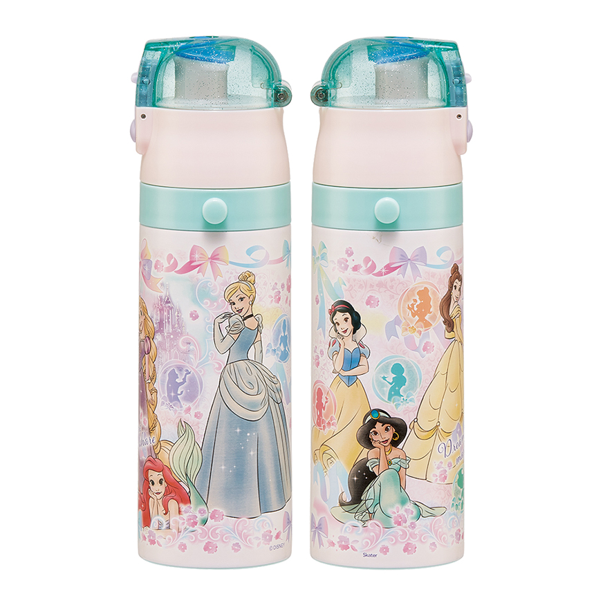 超軽量2WAY ステンレスボトル 直飲み470ml コップ飲み430ml ディズニープリンセス25