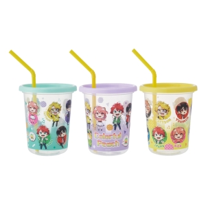 【お取り寄せ商品】ストロー付タンブラー 320ml 3個セット カラフルピーチ25