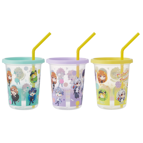 【お取り寄せ商品】ストロー付タンブラー 320ml 3個セット カラフルピーチ25