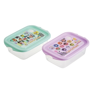 【お取り寄せ商品】抗菌シールボックス 2個セット 500ml カラフルピーチ25