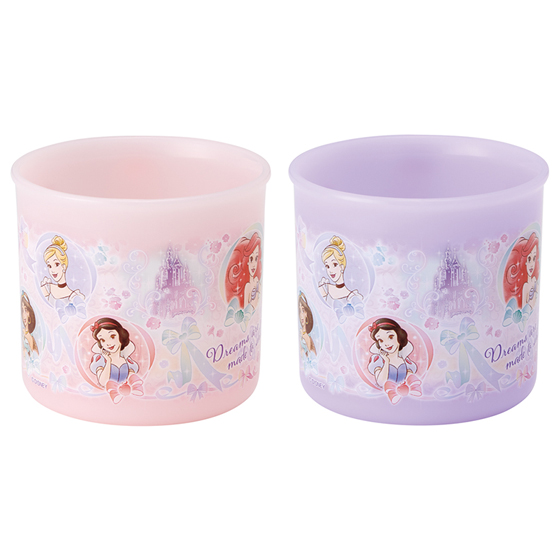 【お取り寄せ商品】抗菌 食洗機対応 プラコップ2個セット ディズニープリンセス