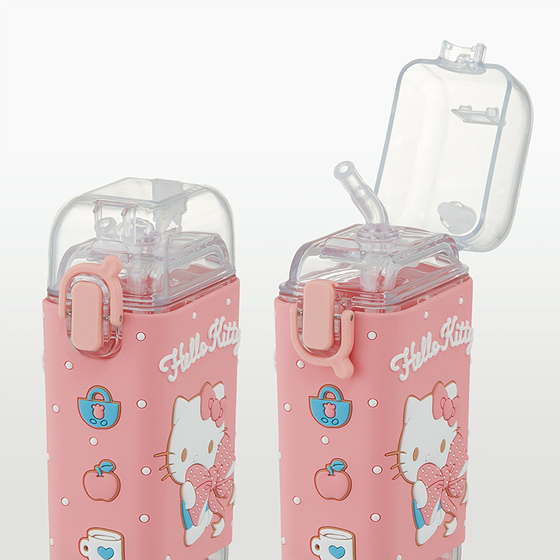 【お取り寄せ商品】スクエアストローボトルＳ 260ml キティビックリボン