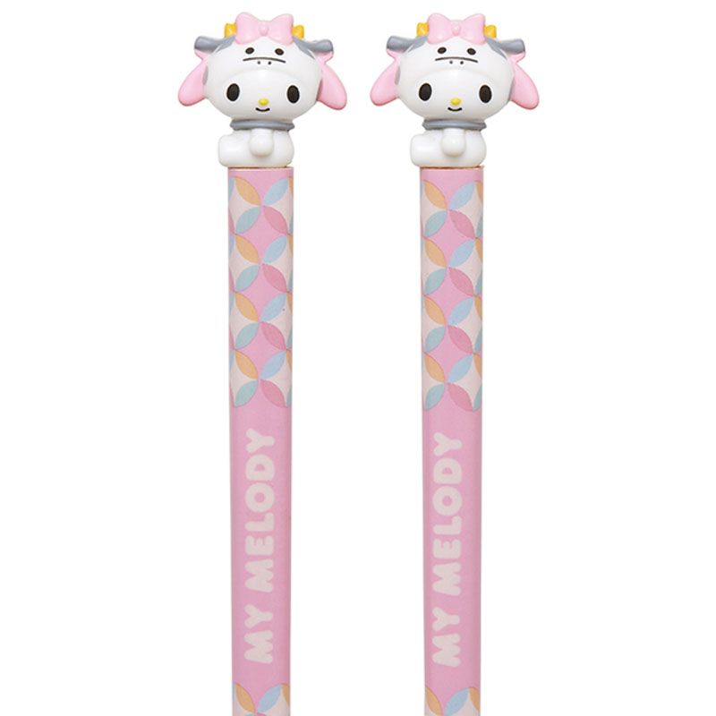 マスコット付 塗箸 すべり止め 21cm 十二支(うし)×マイメロディ