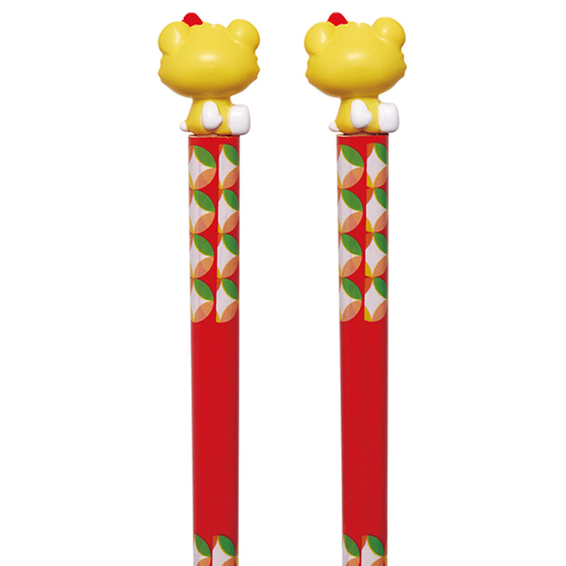 マスコット付 塗箸 すべり止め 21cm 十二支(とら)×ハローキティ