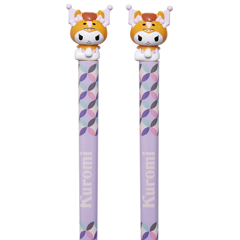 マスコット付 塗箸 すべり止め 21cm 十二支(うま)×クロミ