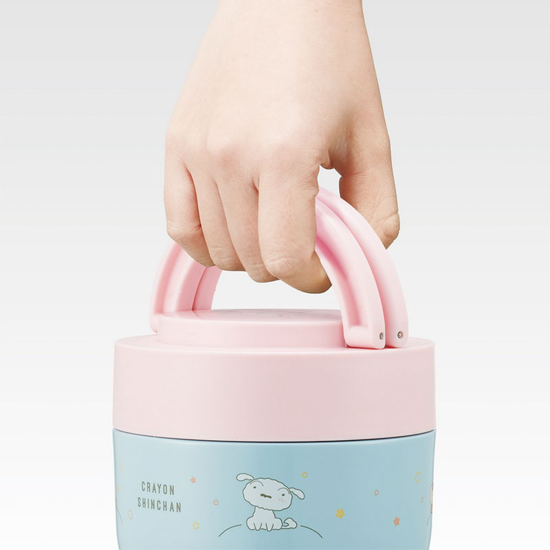 【お取り寄せ商品】折りたたみ ハンドル付き 保温 保冷 丼 ジャー 540ml クレヨンしんちゃんパステルスター