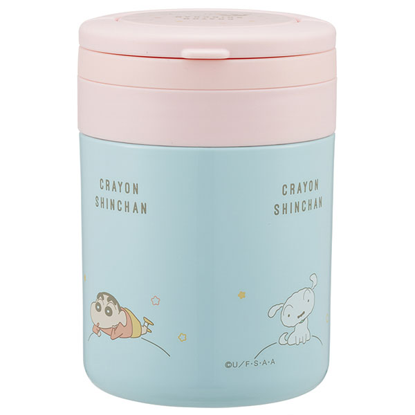 【お取り寄せ商品】折りたたみ ハンドル付き 保温 保冷 デリカポット スープジャー 300ml クレヨンしんちゃんパステルスター