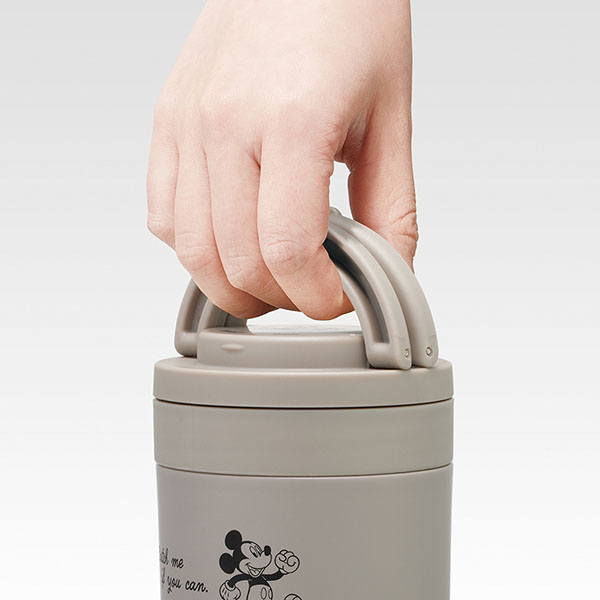 【お取り寄せ商品】折りたたみ ハンドル付き 保温 保冷 デリカポット スープジャー 300ml ミッキーシンプルロゴ