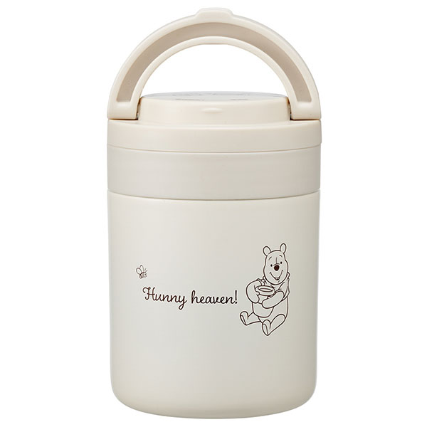 【お取り寄せ商品】折りたたみ ハンドル付き 保温 保冷 デリカポット スープジャー 300ml プーさんシンプルロゴ