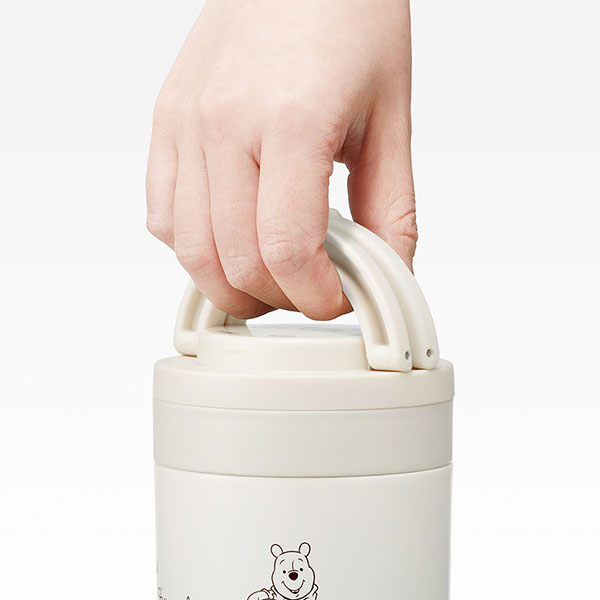 【お取り寄せ商品】折りたたみ ハンドル付き 保温 保冷 デリカポット スープジャー 300ml プーさんシンプルロゴ