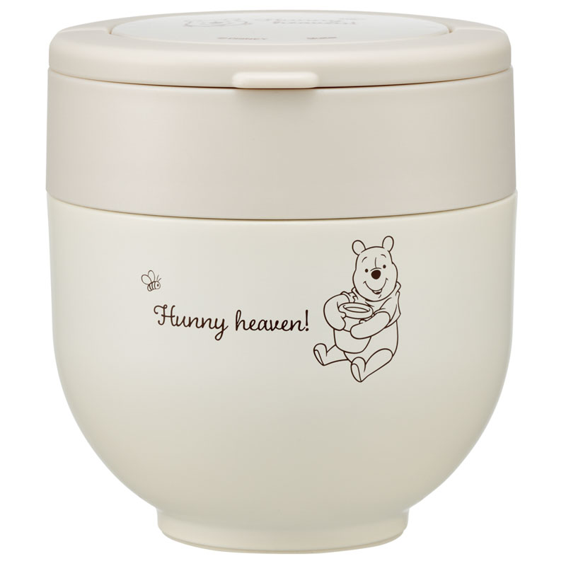 【お取り寄せ商品】折りたたみ ハンドル付き 保温 保冷 丼 ジャー 540ml プーさんシンプルロゴ