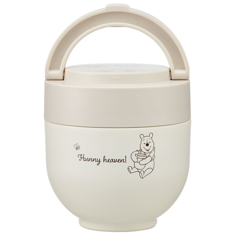 【お取り寄せ商品】折りたたみ ハンドル付き 保温 保冷 丼 ジャー 540ml プーさんシンプルロゴ