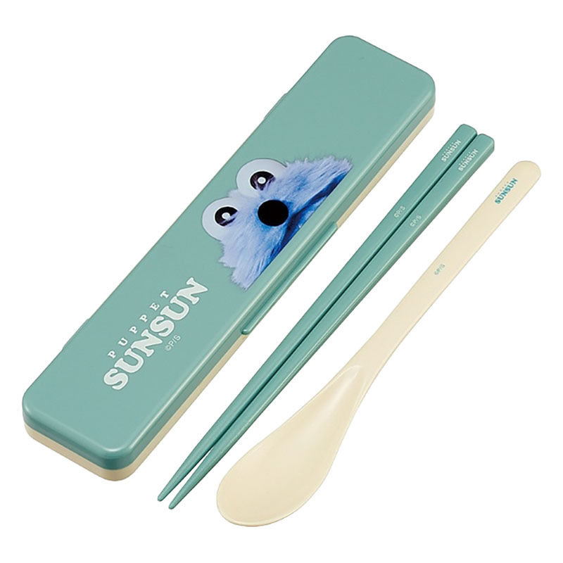 【お取り寄せ商品】音が鳴らないコンビセット 箸18cm・スプーン パペットスンスン