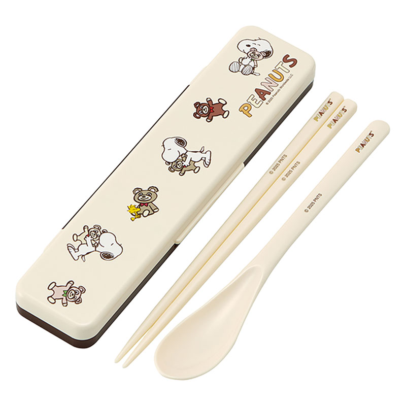 音が鳴らないコンビセット 箸18cm・スプーン スヌーピー&ベア