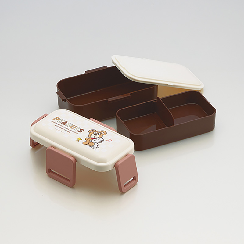 おかずがつぶれにくい ふわっとフタ弁当箱 2段 600ml スヌーピー&ベア
