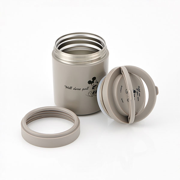 【お取り寄せ商品】折りたたみ ハンドル付き 保温 保冷 デリカポット 500ml ミッキーシンプルロゴ