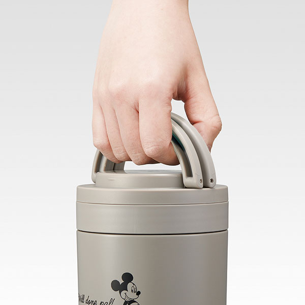 【お取り寄せ商品】折りたたみ ハンドル付き 保温 保冷 デリカポット 500ml ミッキーシンプルロゴ