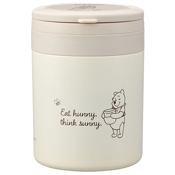 【お取り寄せ商品】折りたたみ ハンドル付き 保温 保冷 デリカポット 500ml プーさんシンプルロゴ