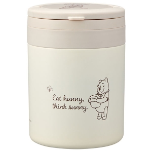 【お取り寄せ商品】折りたたみ ハンドル付き 保温 保冷 デリカポット 500ml プーさんシンプルロゴ