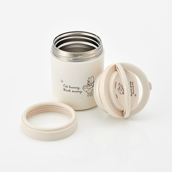 【お取り寄せ商品】折りたたみ ハンドル付き 保温 保冷 デリカポット 500ml プーさんシンプルロゴ